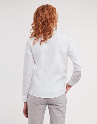 Russell Europe Ladies` Cotton Poplin Shirt LS, Black, XL (42) bedrucken, Art.-Nr. 746001016