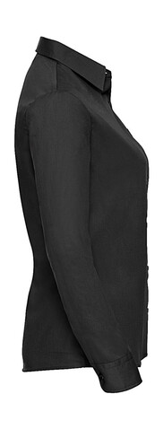 Russell Europe Ladies` Cotton Poplin Shirt LS, Black, L (40) bedrucken, Art.-Nr. 746001015