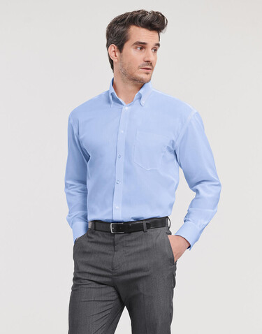 Russell Europe Men`s LS Ultimate Non-iron Shirt, Bright Sky, 3XL/19" bedrucken, Art.-Nr. 756003106