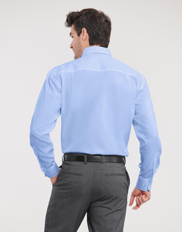 Russell Europe Men`s LS Ultimate Non-iron Shirt, Bright Sky, S/15" bedrucken, Art.-Nr. 756003101