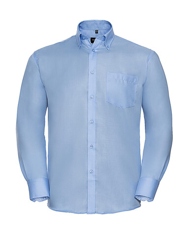Russell Europe Men`s LS Ultimate Non-iron Shirt, Bright Sky, S/15" bedrucken, Art.-Nr. 756003101