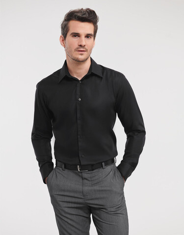 Russell Europe Tailored Ultimate Non-iron Shirt LS, White, S/15&quot; bedrucken, Art.-Nr. 758000001