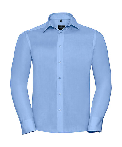 Russell Europe Tailored Ultimate Non-iron Shirt LS, Bright Sky, XL/17.5" bedrucken, Art.-Nr. 758003104