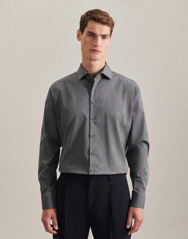 Seidensticker Seidensticker Shaped Fit 1/1 Business Kent, Mid Blue, 42 bedrucken, Art.-Nr. 758203155