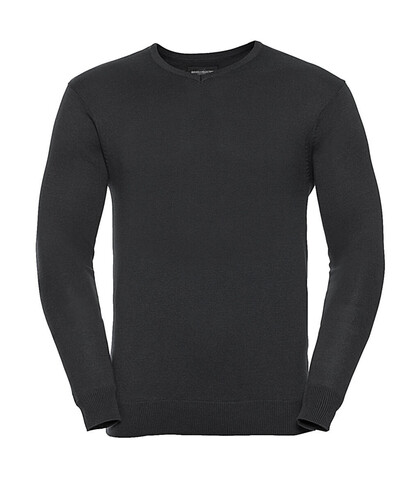 Russell Europe Men`s V-Neck Knitted Pullover, Black, 4XL bedrucken, Art.-Nr. 762001019