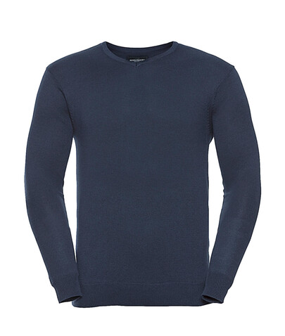 Russell Europe Men`s V-Neck Knitted Pullover, French Navy, 2XS bedrucken, Art.-Nr. 762002011