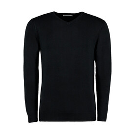 Kustom Kit Classic Fit Arundel V Neck Sweater, Black, XXS bedrucken, Art.-Nr. 762111011