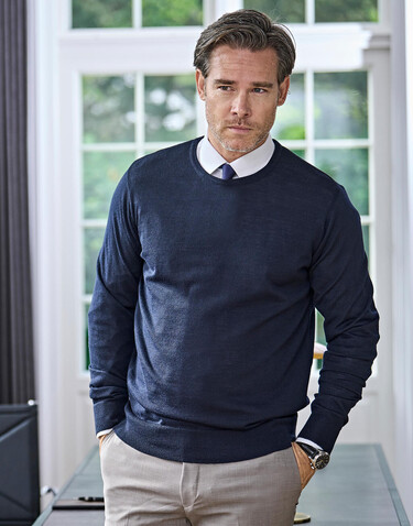 Tee Jays Men`s Crew Neck Sweater, Navy, S bedrucken, Art.-Nr. 763542003