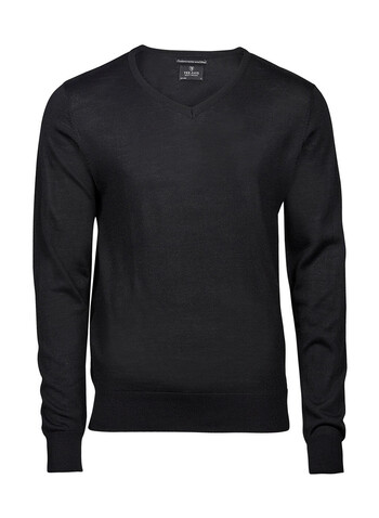 Tee Jays Men`s V-Neck Sweater, Black, XL bedrucken, Art.-Nr. 764541016