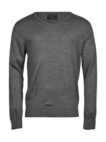 Tee Jays Men`s V-Neck Sweater, Grey Melange, L bedrucken, Art.-Nr. 764541345