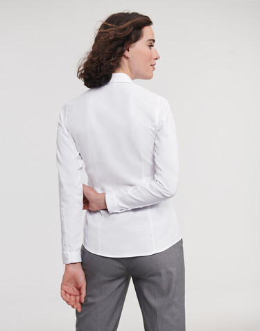 Russell Europe Ladies` LS Herringbone Shirt, Light Blue, 2XL (44) bedrucken, Art.-Nr. 769003217