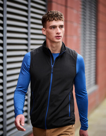 Regatta Navigate Fleece Bodywarmer, Black/New Royal, S bedrucken, Art.-Nr. 774171493