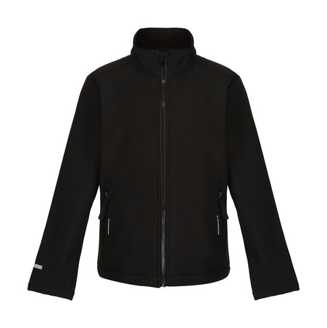 Regatta Junior Ablaze 2-Layer Softshell Jacket, Black/Black, 3-4 (104) bedrucken, Art.-Nr. 781171522