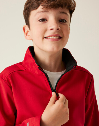 Regatta Junior Ablaze 2-Layer Softshell Jacket, Black/Black, 3-4 (104) bedrucken, Art.-Nr. 781171522