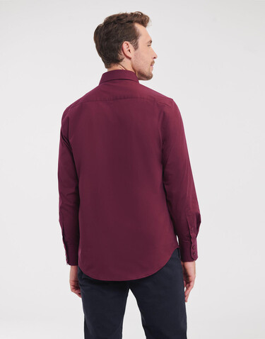 Russell Europe Fitted Stretch Shirt LS, White, XL bedrucken, Art.-Nr. 786000006