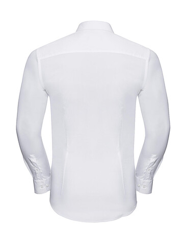Russell Europe Men`s LS Ultimate Stretch Shirt, White, S bedrucken, Art.-Nr. 788000003