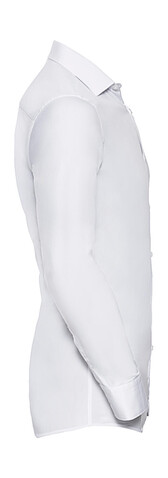 Russell Europe Men`s LS Ultimate Stretch Shirt, White, S bedrucken, Art.-Nr. 788000003