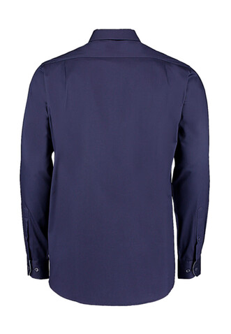 Kustom Kit Tailored Fit Premium Contrast Oxford Shirt, White/Navy, S bedrucken, Art.-Nr. 790110523