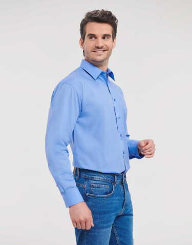 Russell Europe Poplin Shirt LS, Classic Red, XL bedrucken, Art.-Nr. 794004016