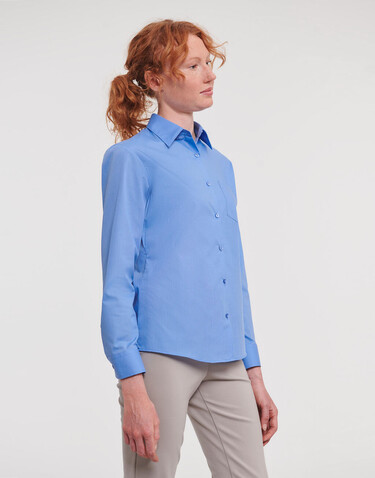 Russell Europe Ladies` LS Poplin Shirt, White, 4XL (48) bedrucken, Art.-Nr. 795000009