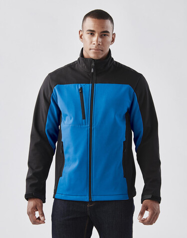 StormTech Men`s Cascades Softshell, Azure/Black, M bedrucken, Art.-Nr. 796183564
