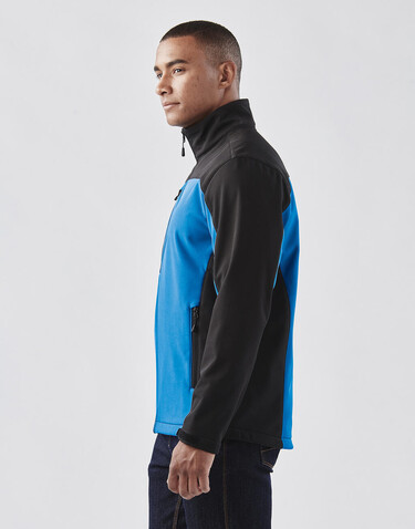 StormTech Men`s Cascades Softshell, Azure/Black, 3XL bedrucken, Art.-Nr. 796183568