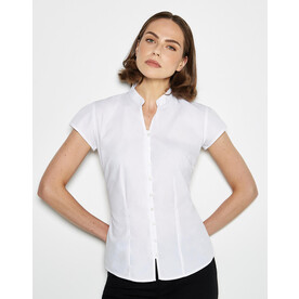 Kustom Kit Women`s Tailored Fit Mandarin Collar Blouse SSL, White, XS (8) bedrucken, Art.-Nr. 797110001 Kustom Kit Women`s Tailored Fit Mandarin Collar Blouse SSL, White, XS (8) bedrucken, Art.-Nr. 797110001
