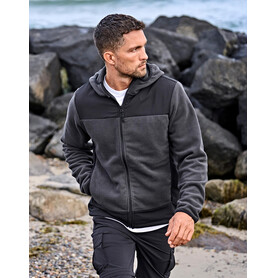 Tee Jays Mountain Hooded Fleece, Asphalt/Black, XS bedrucken, Art.-Nr. 800541572