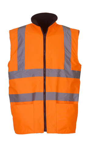 Yoko Fluo Fleece Reversible Bodywarmer, Fluo Orange, 3XL bedrucken, Art.-Nr. 808774058