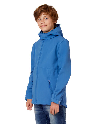 B &amp; C Hooded Softshell/kids, Black, 11/12 (146/152) bedrucken, Art.-Nr. 810421013