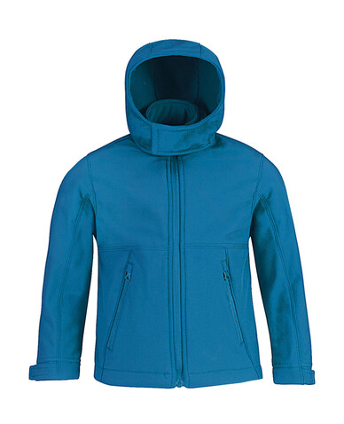 B &amp; C Hooded Softshell/kids, Black, 11/12 (146/152) bedrucken, Art.-Nr. 810421013