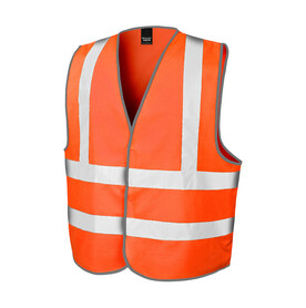 Result Hi-Vis Motorway Vest, Fluorescent Orange, S/M bedrucken, Art.-Nr. 813334054