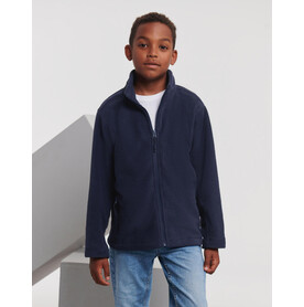 Russell Europe Kids` Full Zip Outdoor Fleece, French Navy, S (104/3-4) bedrucken, Art.-Nr. 818002013