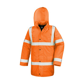 Result Core Hi-Vis Motorway Coat, Fluorescent Orange, S bedrucken, Art.-Nr. 818334053