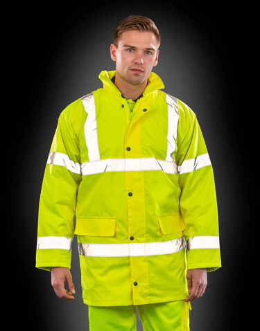 Result Core Hi-Vis Motorway Coat, Fluorescent Yellow, L bedrucken, Art.-Nr. 818336065
