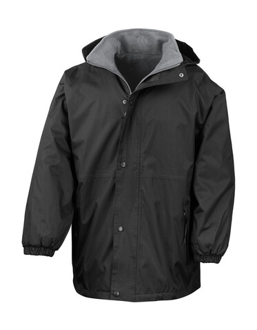 Result Recycled Fleece Lined Stomdri 4000 Jacket, Black/Grey, M bedrucken, Art.-Nr. 820331514