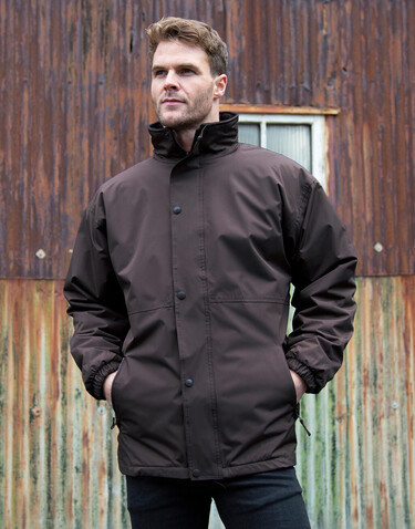 Result Recycled Fleece Lined Stomdri 4000 Jacket, Black/Grey, M bedrucken, Art.-Nr. 820331514