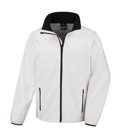 Result Printable Softshell Jacket, White/Black, L bedrucken, Art.-Nr. 828330564