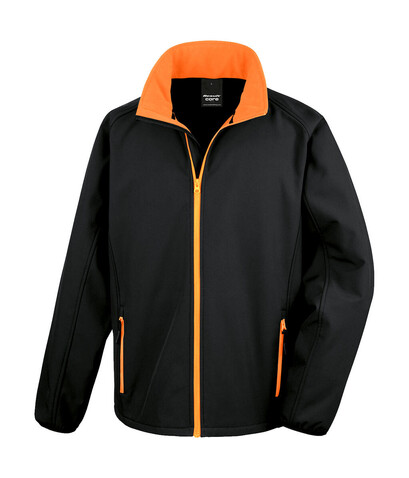 Result Printable Softshell Jacket, Black/Orange, S bedrucken, Art.-Nr. 828331782
