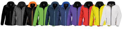 Result Printable Softshell Jacket, Black/Black, M bedrucken, Art.-Nr. 828331773