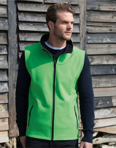 Result Men`s Printable Softshell Bodywarmer, Vivid Green/Black, 3XL bedrucken, Art.-Nr. 845335547