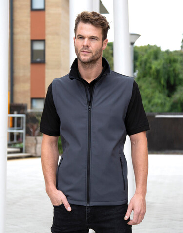 Result Men`s Printable Softshell Bodywarmer, Charcoal/Black, L bedrucken, Art.-Nr. 845331884