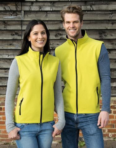 Result Men`s Printable Softshell Bodywarmer, Vivid Green/Black, 3XL bedrucken, Art.-Nr. 845335547