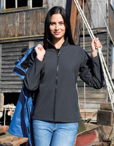 Result Ladies` 3-in-1 Journey Jacket, Royal/Black, 2XL (18) bedrucken, Art.-Nr. 851333547