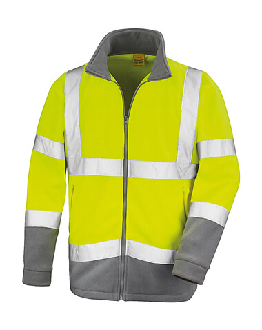 Result Safety Microfleece, Fluo Yellow/Grey, 2XL bedrucken, Art.-Nr. 862336757