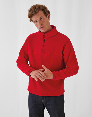 B &amp; C Highlander+ 1/4 Zip Fleece Top, Red, L bedrucken, Art.-Nr. 865424005