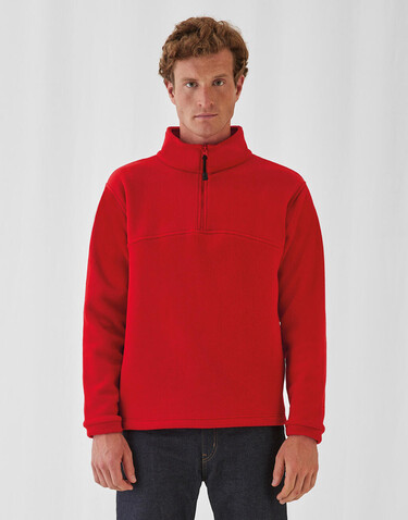 B &amp; C Highlander+ 1/4 Zip Fleece Top, Red, L bedrucken, Art.-Nr. 865424005