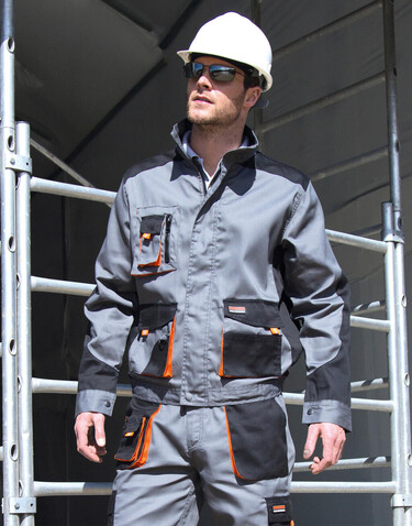 Result LITE Jacket, Black/Grey/Orange, XS bedrucken, Art.-Nr. 867331971