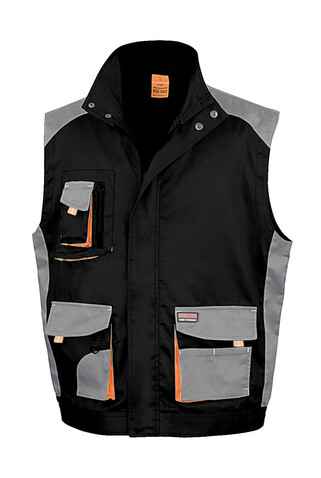 Result LITE Gilet, Black/Grey/Orange, M bedrucken, Art.-Nr. 868331973