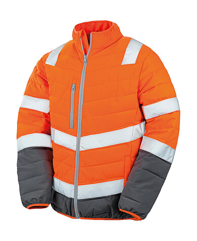 Result Soft Padded Safety Jacket, Fluo Orange/Grey, M bedrucken, Art.-Nr. 876334754